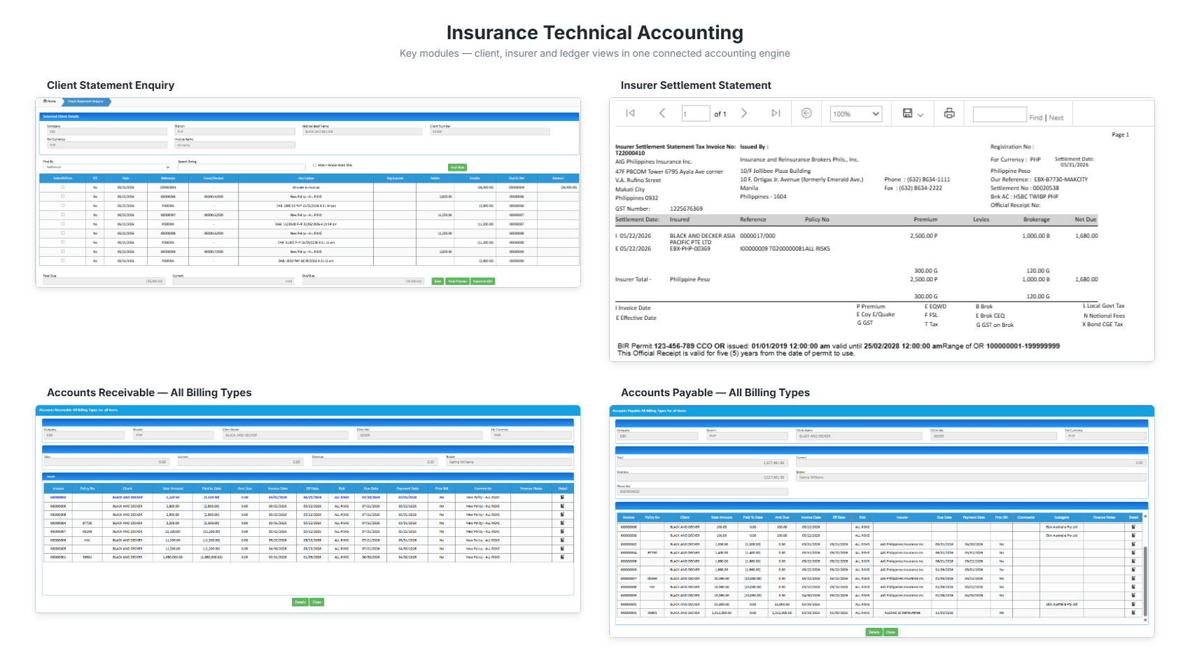 Broker accounting screen